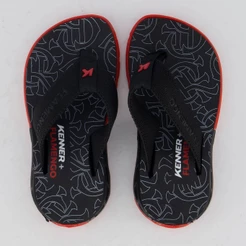 Chinelo Kenner Flamengo NK6 Juvenil Preto e Vermelho