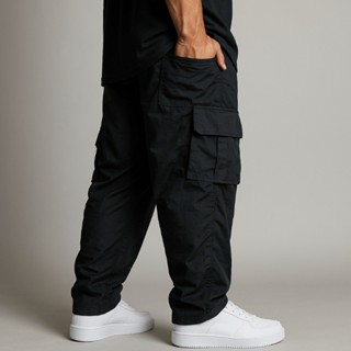 Calça Cargo Masculina/Feminina – Estilo Skate, 6 Bolsos, Cordão Ajustável em Oferta na Shopee