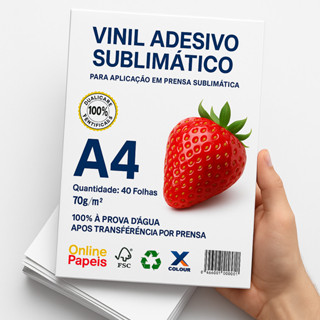 Vinil Sublimatico Transparente ou Branco Adesivo A4 40 Folhas em Oferta na Shopee