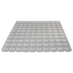 Placa Berço de Acetato para Doces - 100 cavidades de 3,5cm x 3,5cm x 1,5cm - Assk - Embalagens