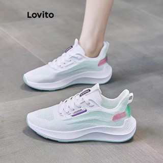 (Trendy) Lovito Esporte simples versão sapatos malha respirável esportes correndo moda tênis para mulher  LFA62057 em Oferta na Shopee