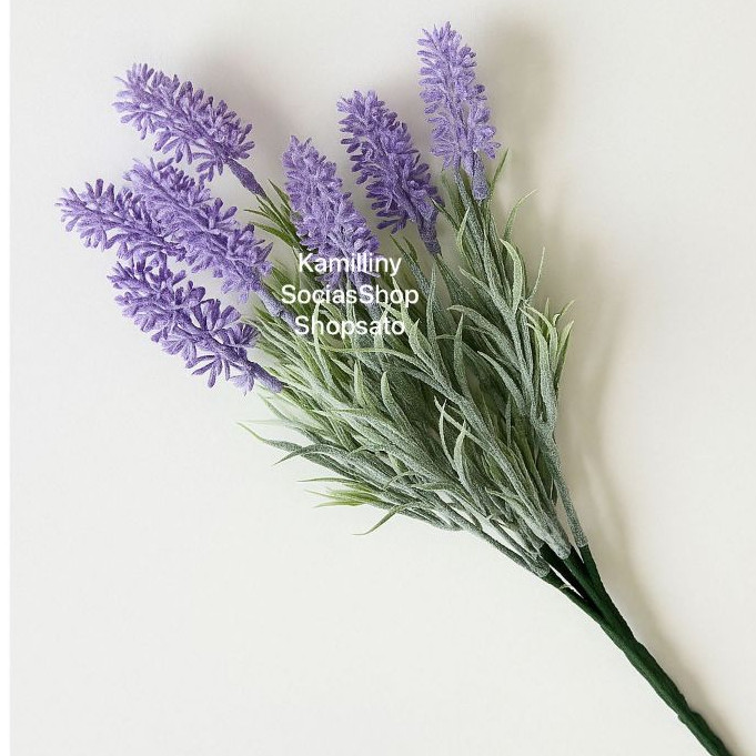 Kit 3 Ramos Flores Lavanda Arranjos Artificiais Buquê Decoração Flores Para Arranjinho — imagem 2 de 2
