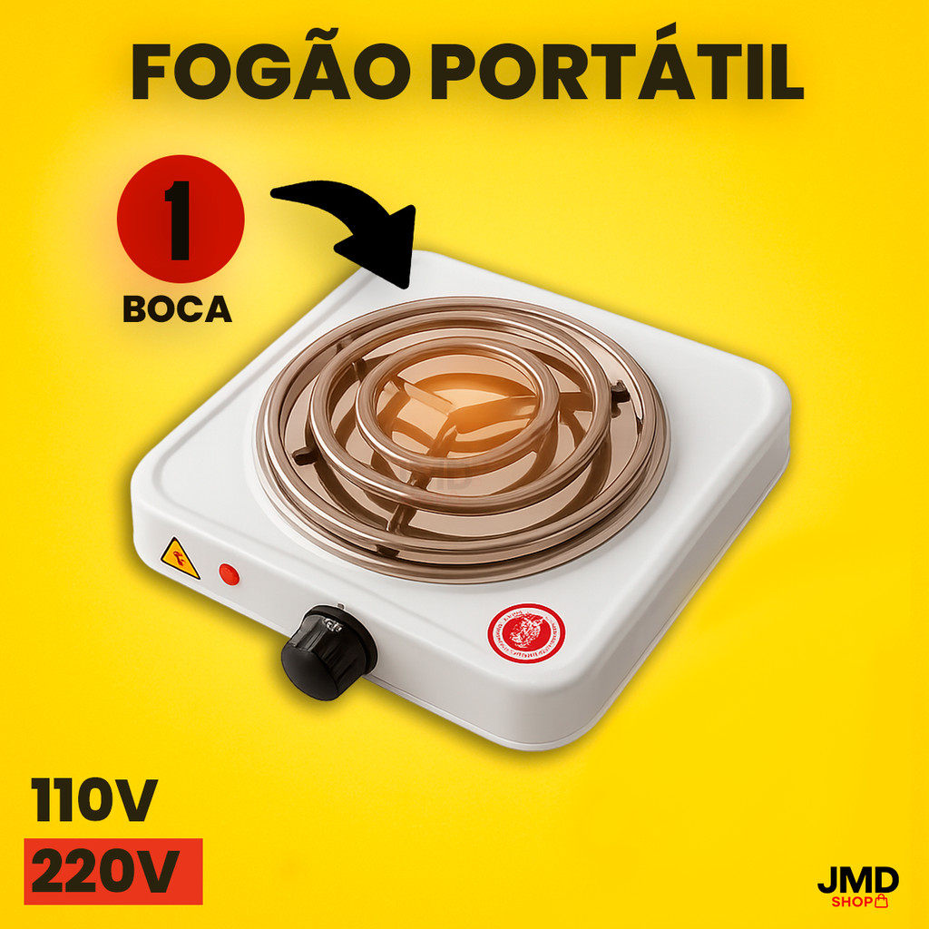 Fogareiro BAK 1 Boca Elétrico Sem Gás Para Uso Interno com Segurança