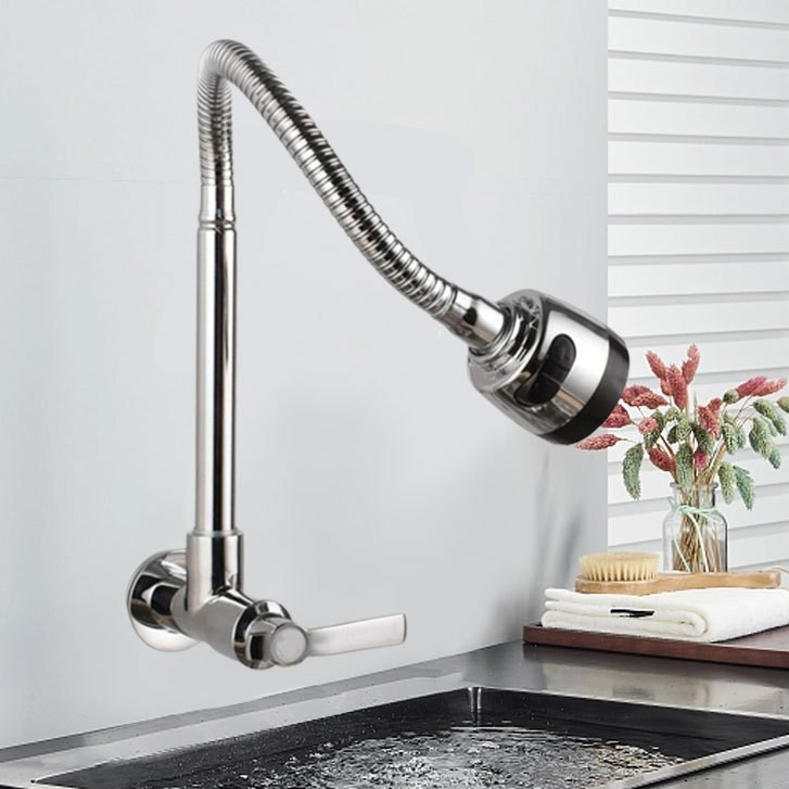 Torneira Gourmet Inox 304 com Cobre  – Parede, Luxo, Chuveirinho e Rotação 360° em Oferta na Shopee