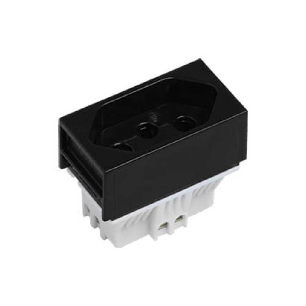 Tomada 20A Preto - Linha Slim para Instalação Elétrica