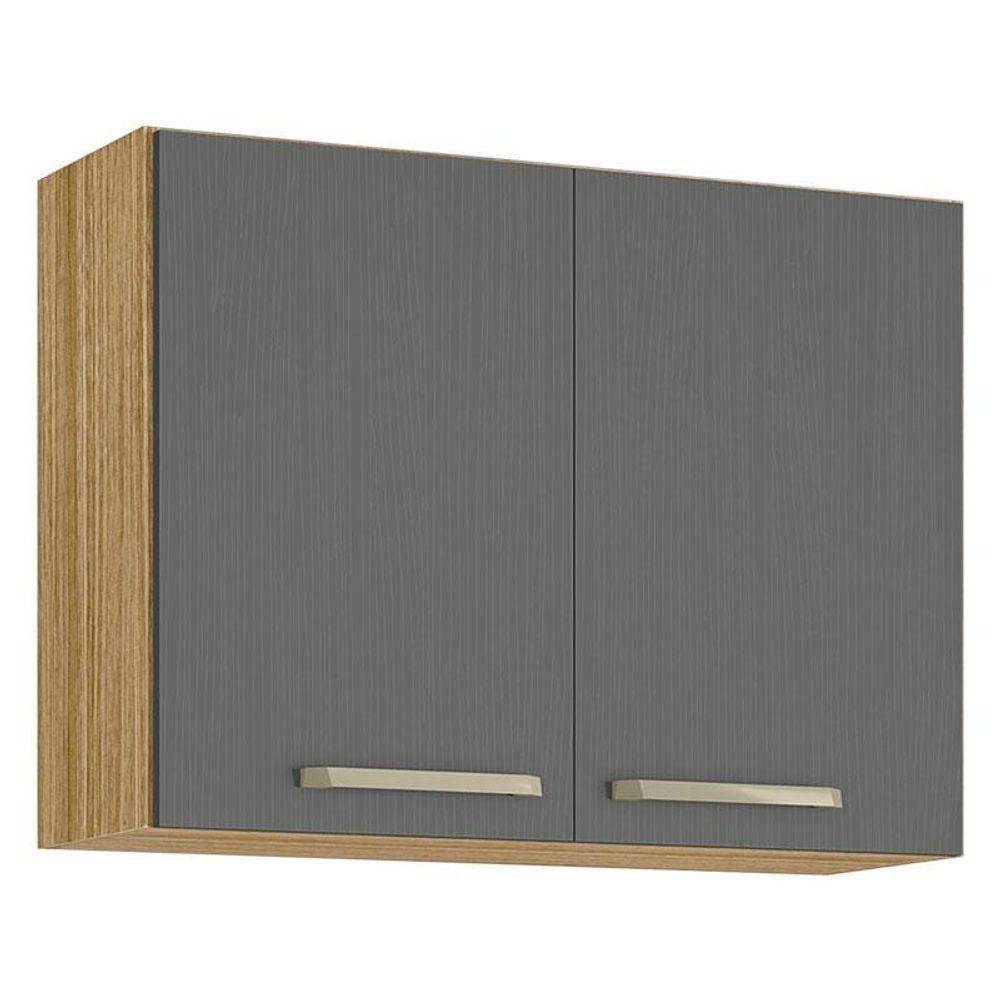 Armário Aéreo Ametista 2 Portas 80 Cm Freijó Gris - Kits Paraná em Oferta na Shopee