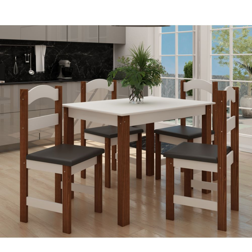 Conjunto de Mesa Arauna com 4 Cadeiras Primavera em Oferta na Shopee