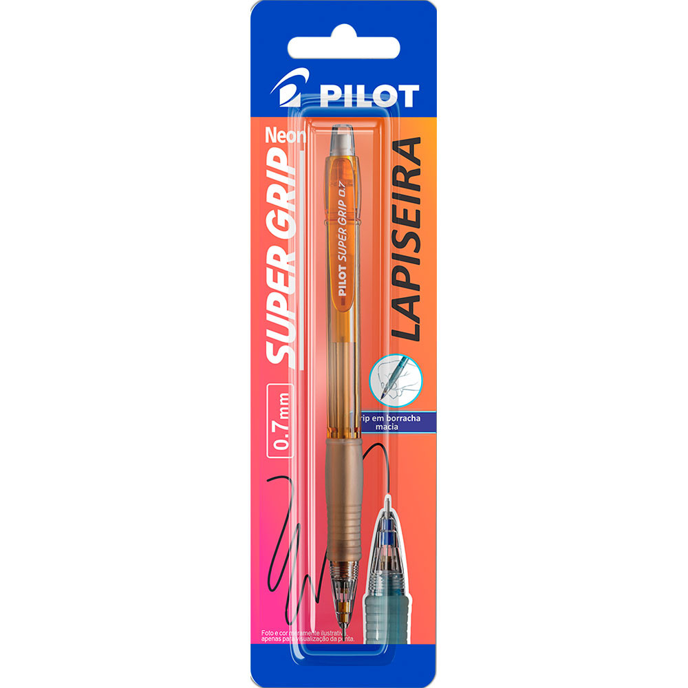 Lapiseira 0.7mm Super Grip Laranja Neon H-187 com 1 unidade Pilot em Oferta na Shopee