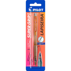 Lapiseira 0.7mm Super Grip Laranja Neon H-187 com 1 unidade Pilot