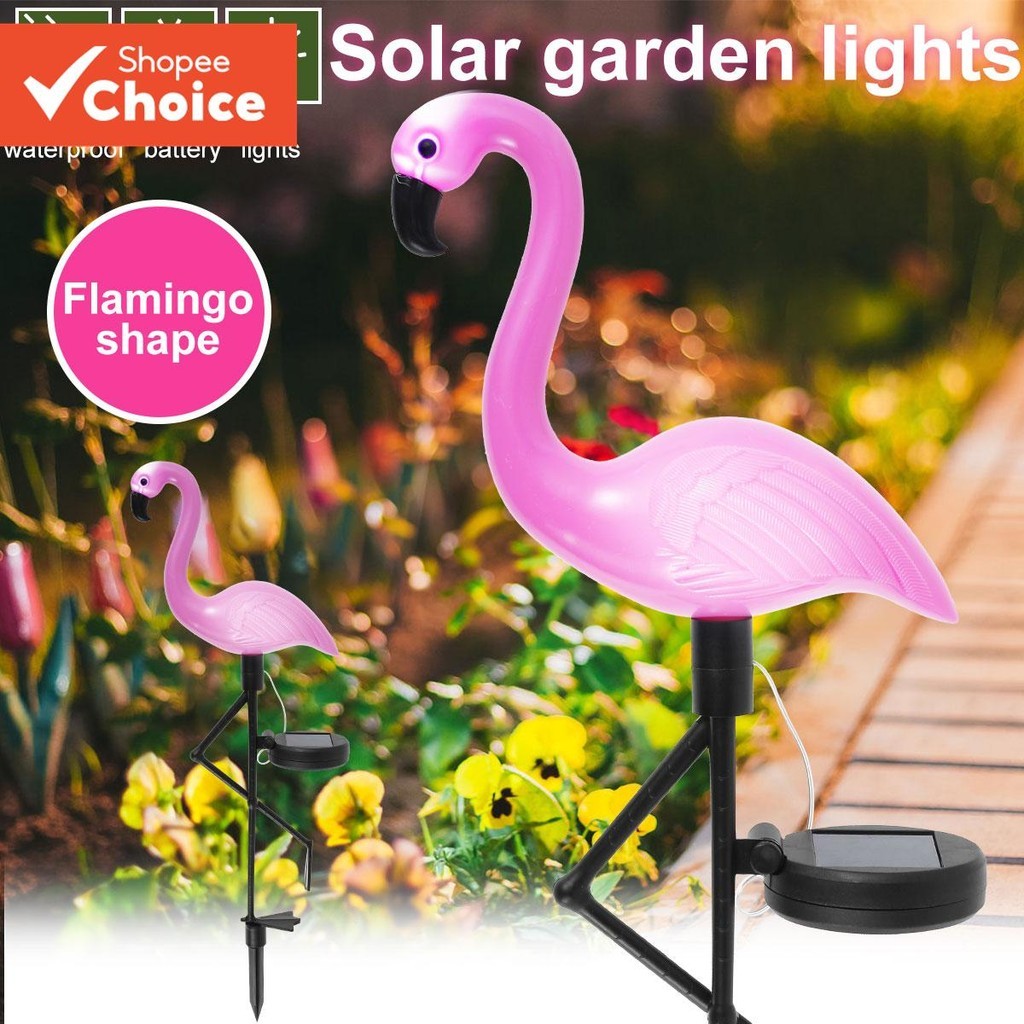 Luz Solar Flamingo Rosa De Pátio De Jardim À Prova D'água LED Com Luzes Lâmpada De Solo