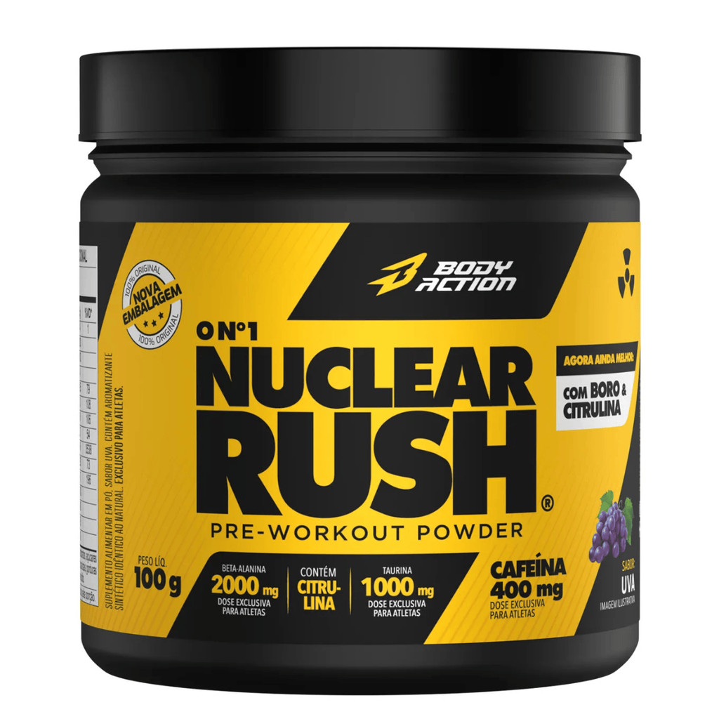 Pré-Treino Nuclear Rush Pote 100g Bodyaction - Health