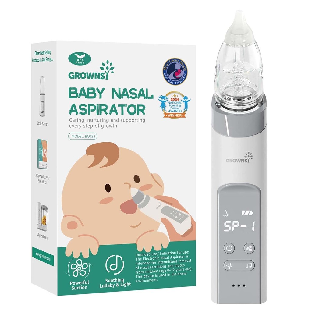 Aspirador Nasal GROWNSY Para Bebê , Sugador Elétrico De Nariz Com Câmara De Sucção Maior E Mais Poderosa , Limpador Auto