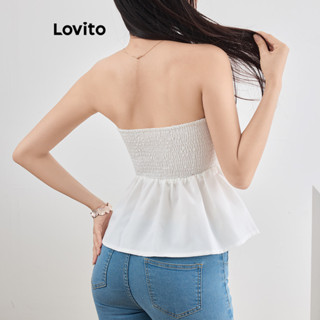 (Trendy) Lovito Regata Elegante Lisa Assimétrica Regata Para Mulheres L108ED1032 em Oferta na Shopee