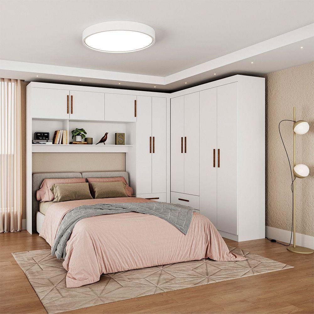 Guarda Roupa Casal Modulado 5 Portas Hercules 4 Portas 4 Gavetas Branco em Oferta na Shopee