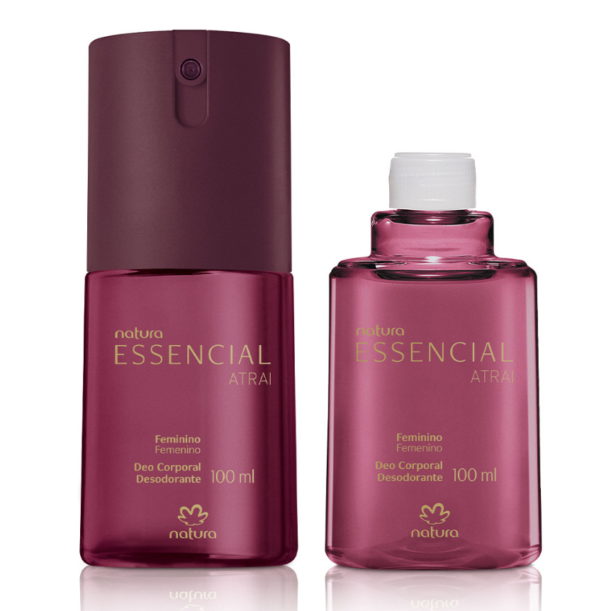 Kit Desodorante Corporal com Refil Feminino / Masculino Essencial Atrai Natura