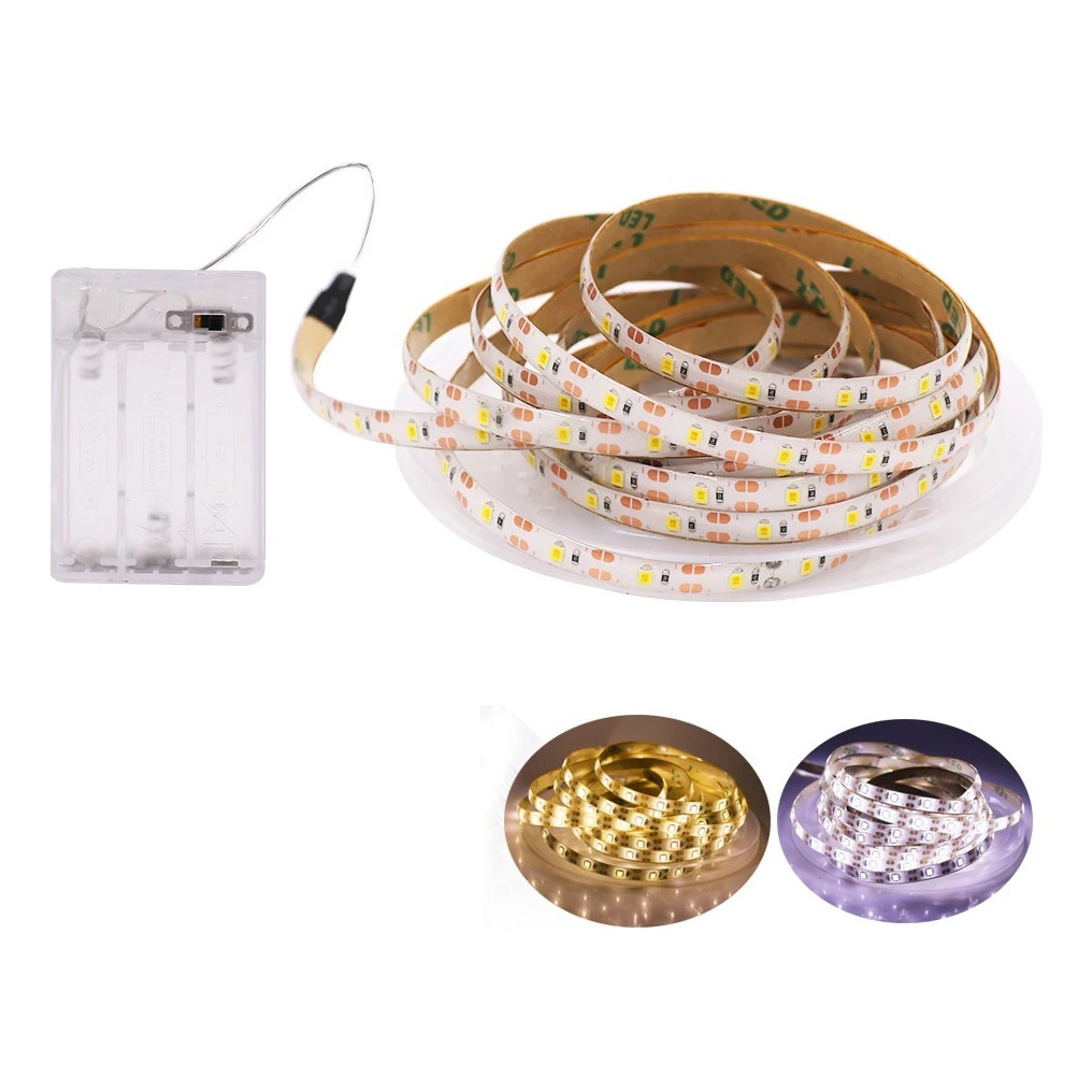 Fitas Led 2m Metros Branco Quente / Frio/colorido Sem Fio com 3 Pilha AA