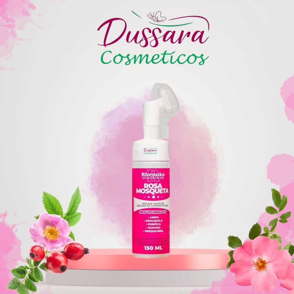 Mousse Micelar Limpeza Facial Rosa Mosqueta 150ml - rhenuks