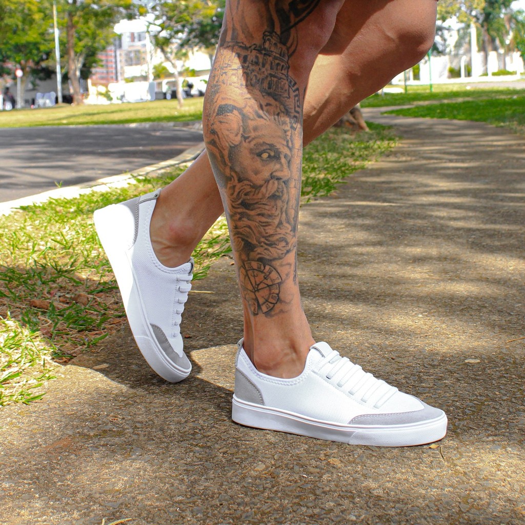 Sapatênis Casual Branco Tênis Sola Reta Cano Baixo Nylon Enfermagem Leve Macio Confortável Unissex em Oferta na Shopee