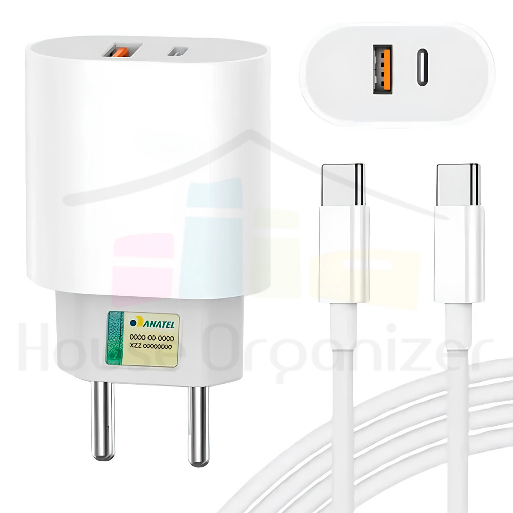 Fonte Turbo Fast 45W Cabo Tipo-C Turbo P/ Celular Smartphone USB Carregamento Rápido Dados Compatibilidade