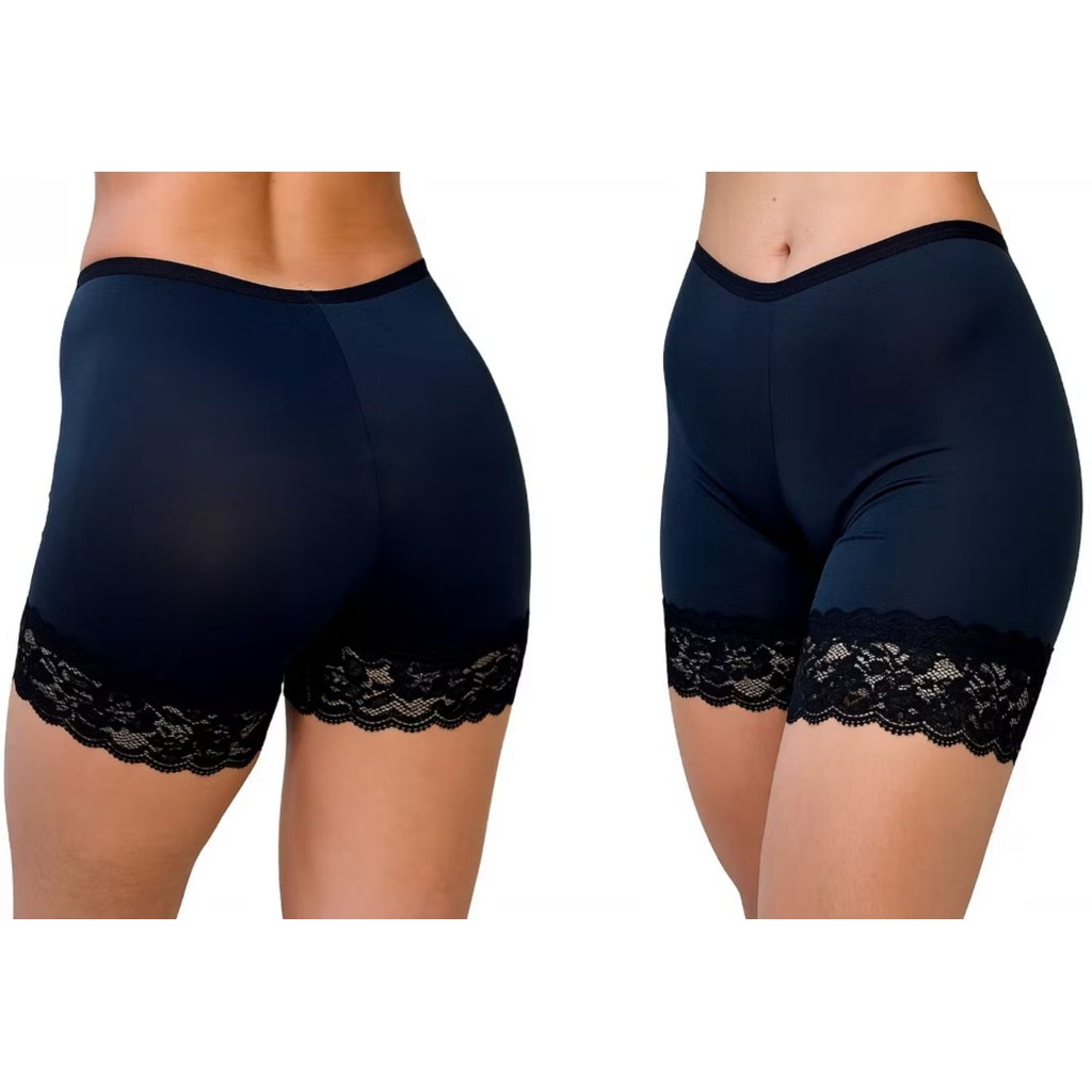 Detalhes do Kit 4 ou 2 Short Anagua Plus Size Segunda Pele Feminino Com Renda Não Marca Usar De Baixo De Roupas