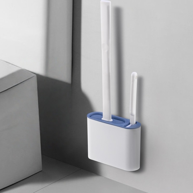 Escova Multiuso 2 em 1 de Silicone Quadrada para Banheiro e Privada