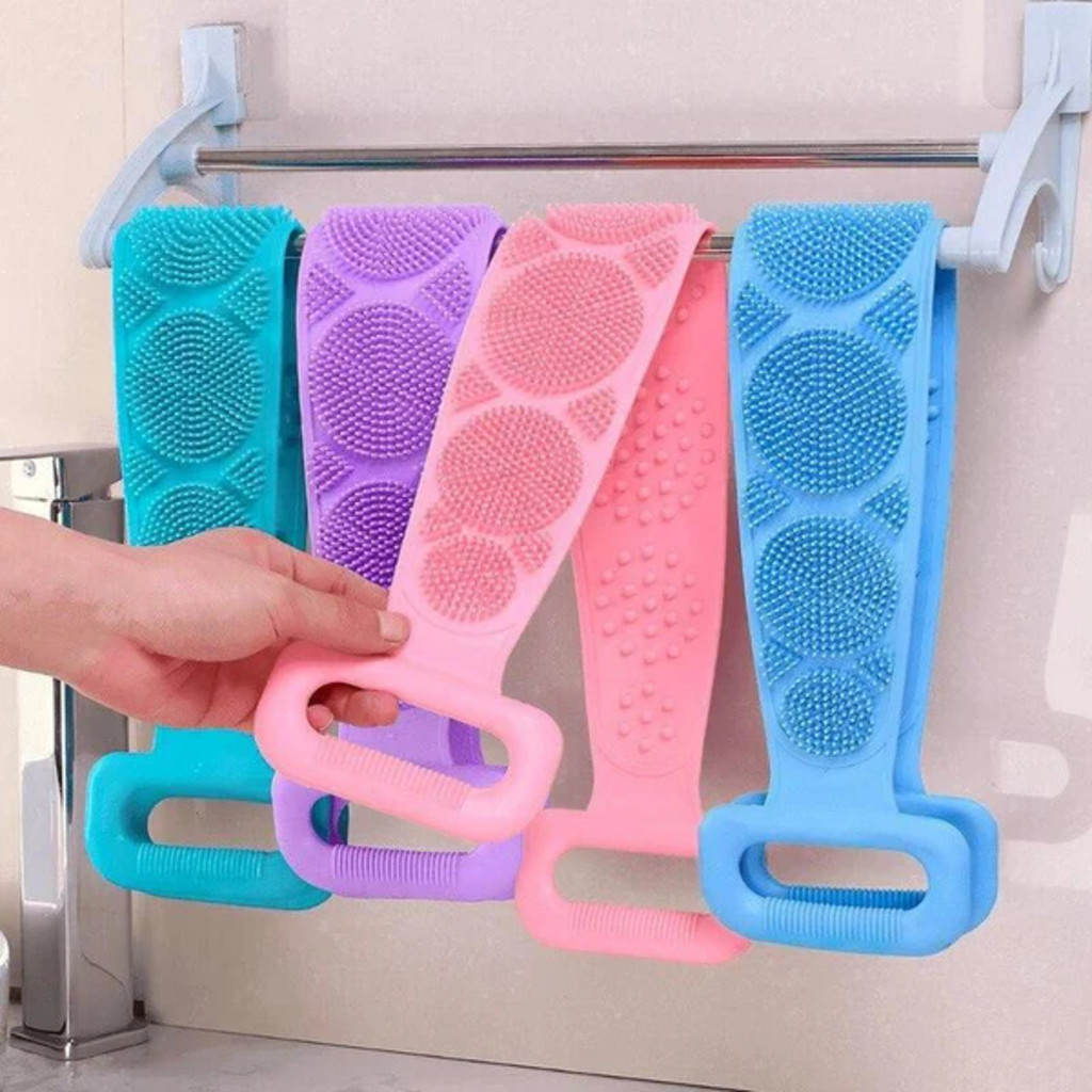 Kit 2 Tiras de Banho de Silicone Esfoliante de Corpo Prática