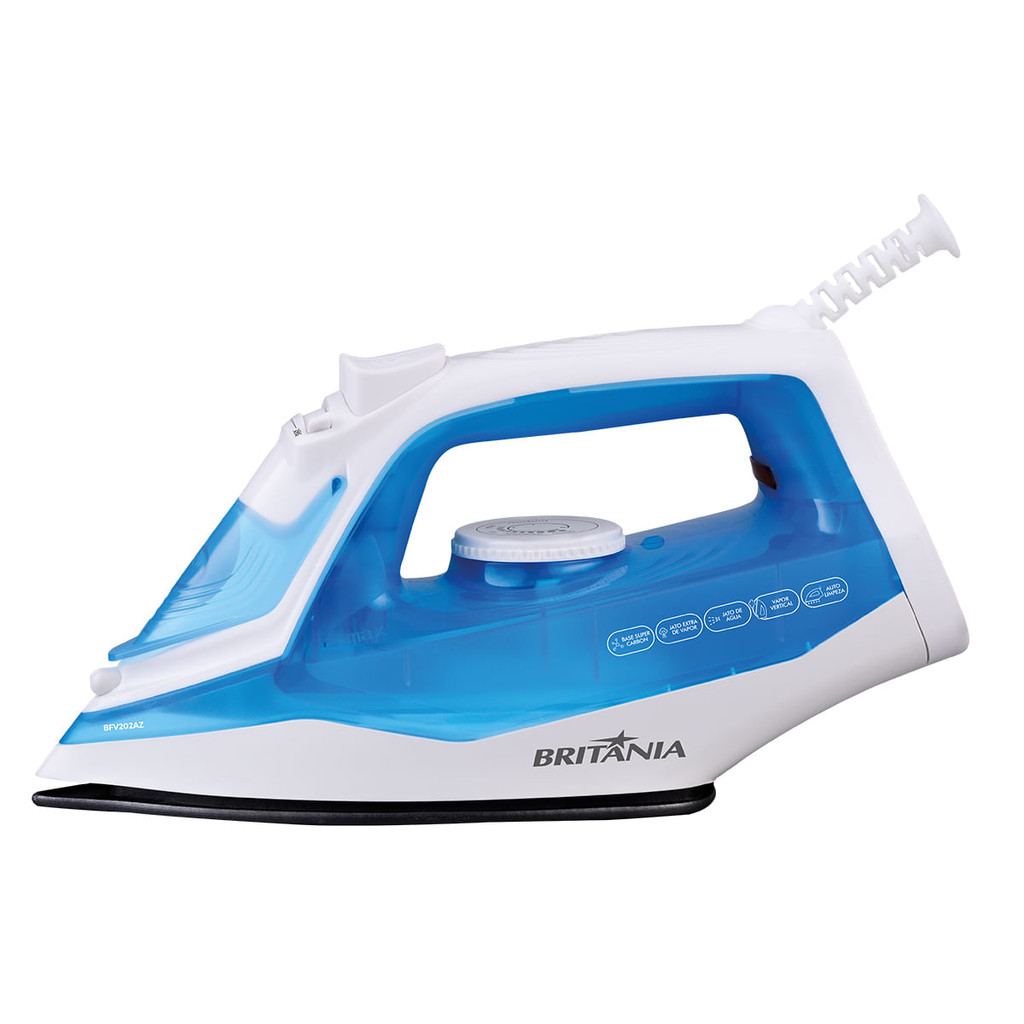 Ferro de Passar a Vapor Britânia BFV202AZ Base Antiaderente - Home Appliances