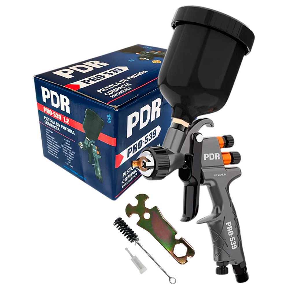 Pistola de Pintura Profissional PDR HVMP 1.2mm Copo Superior Preto UV 250ml para Retoques Finos em Oferta na Shopee