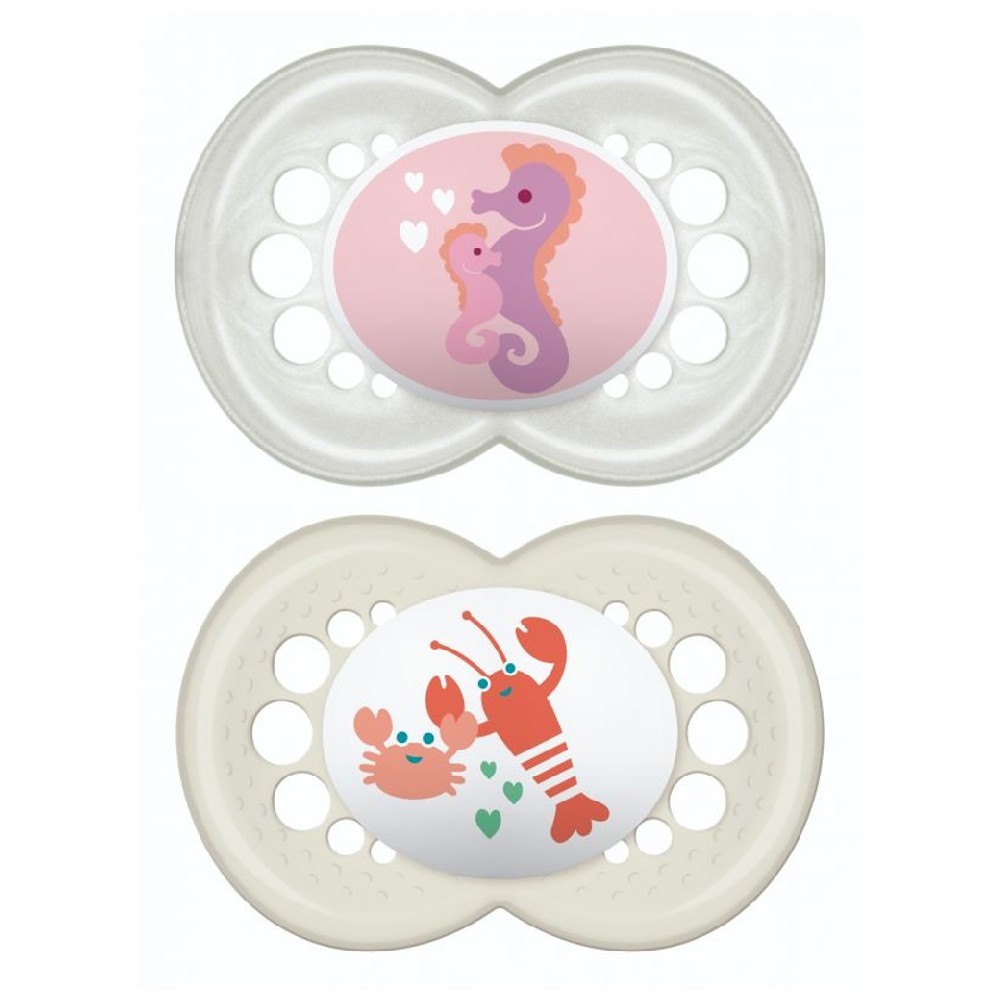Kit 2 Chupetas Coleção Fundo do Mar 6m+ Neutra - MAM em Oferta na Shopee