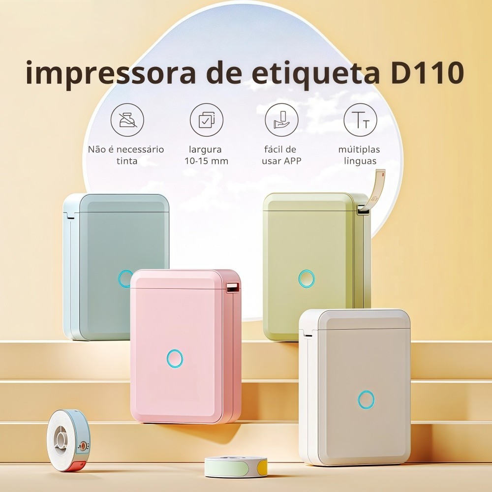 Impressora Térmica Inteligente De Etiquetas Bluetooth D110 Sem Tinta Para IOS Android em Oferta na Shopee