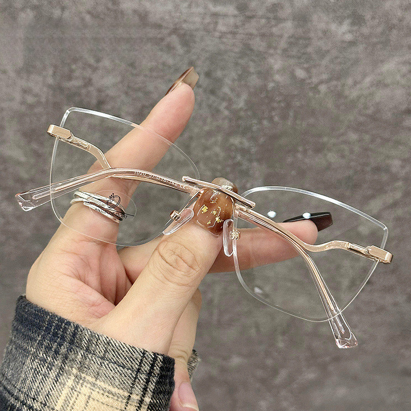 VisãoPerfeita óculos sem armação feminino óculos sem grau anti luz azul óculos feminino sem armação óculos fashion em Oferta na Shopee