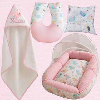 Kit PerfeitoPersonalizado Com nome Infantil, Ninho Redutor, Almofada de Amamentação e Travesseiro Anatômico em Oferta na Shopee