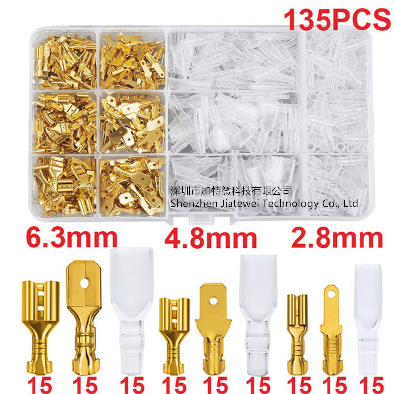 Terminais De Conectores 2,8/4,8/6,3mm Crimpagem Macho Fêmea Cor Ouro VIDA em Oferta na Shopee