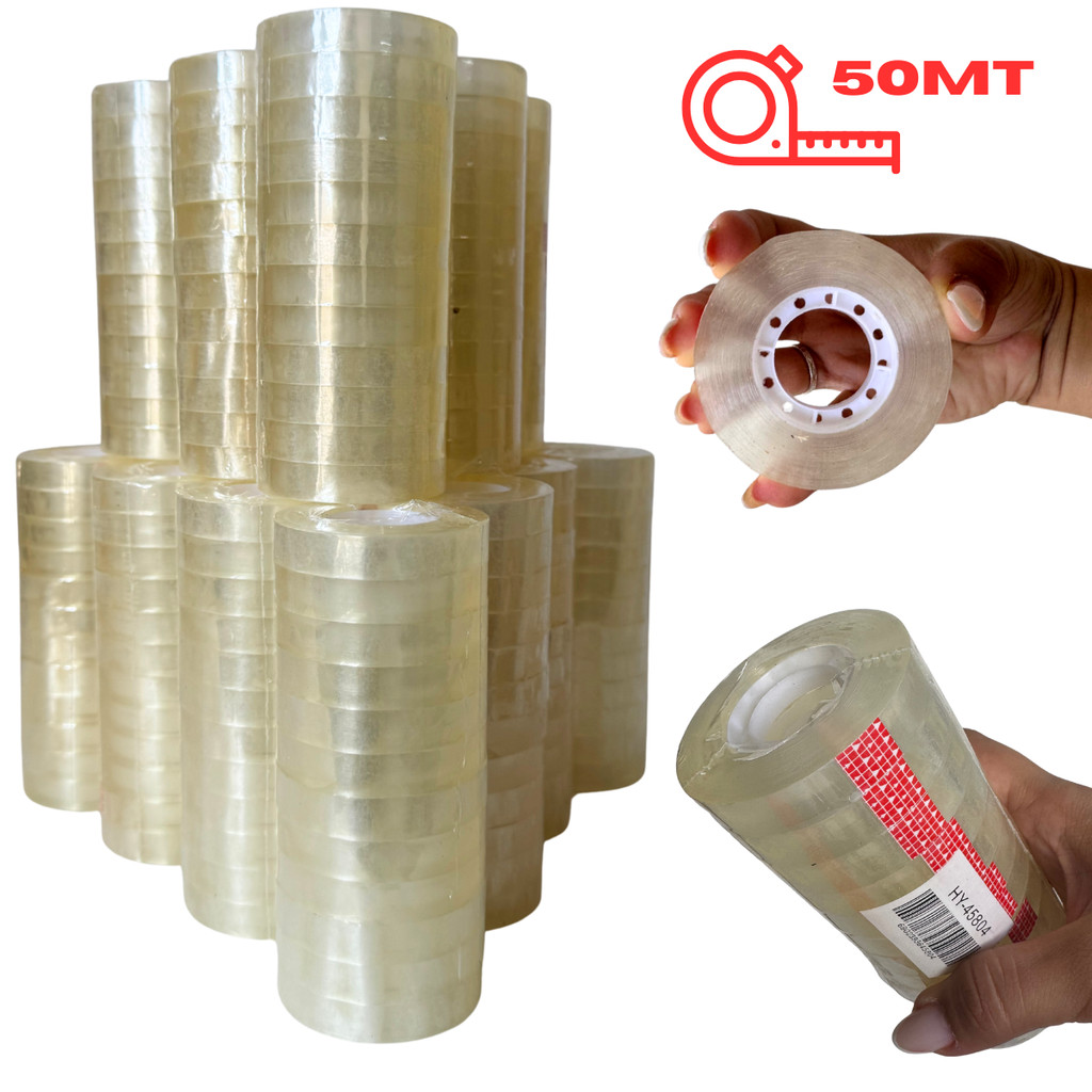 36 Rolos de Fita Adesiva Pequena Durex 50Metros Transparente 12mmx50m ATACADO em Oferta na Shopee