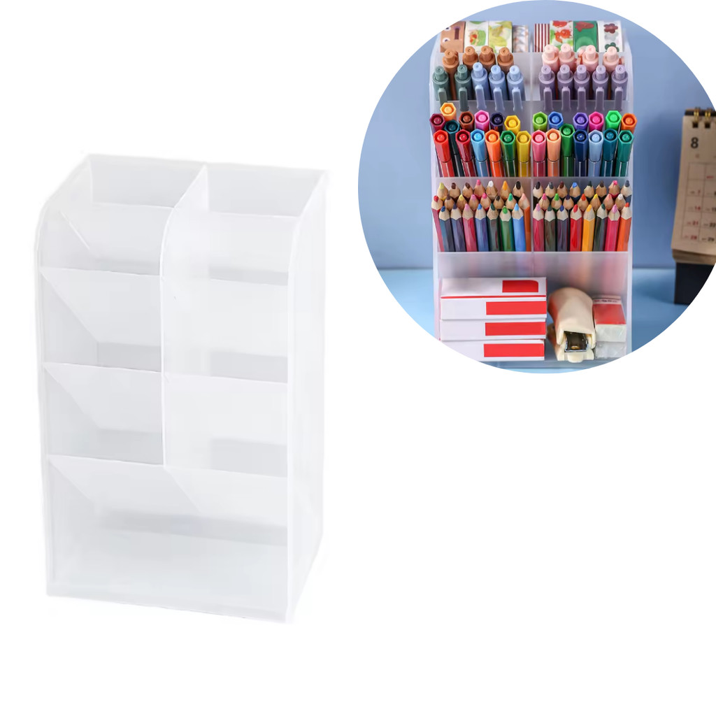 Organizador De Mesa Duplo Porta Lápis Caneta 9 Divisórias Multiuso em Oferta na Shopee