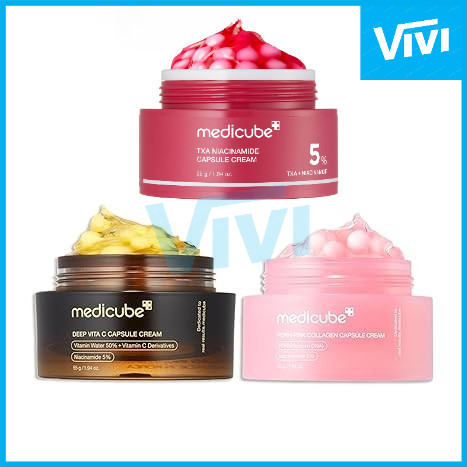 Medicube Deep Vita C Cápsula Creme 55g PDRN Rosa Colágeno 5 % TXA em Oferta na Shopee