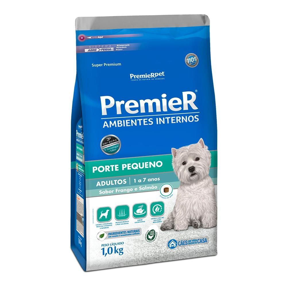Ração Premier Ambi Internos Cães Raças Peq Frango/Salmão 1Kg
