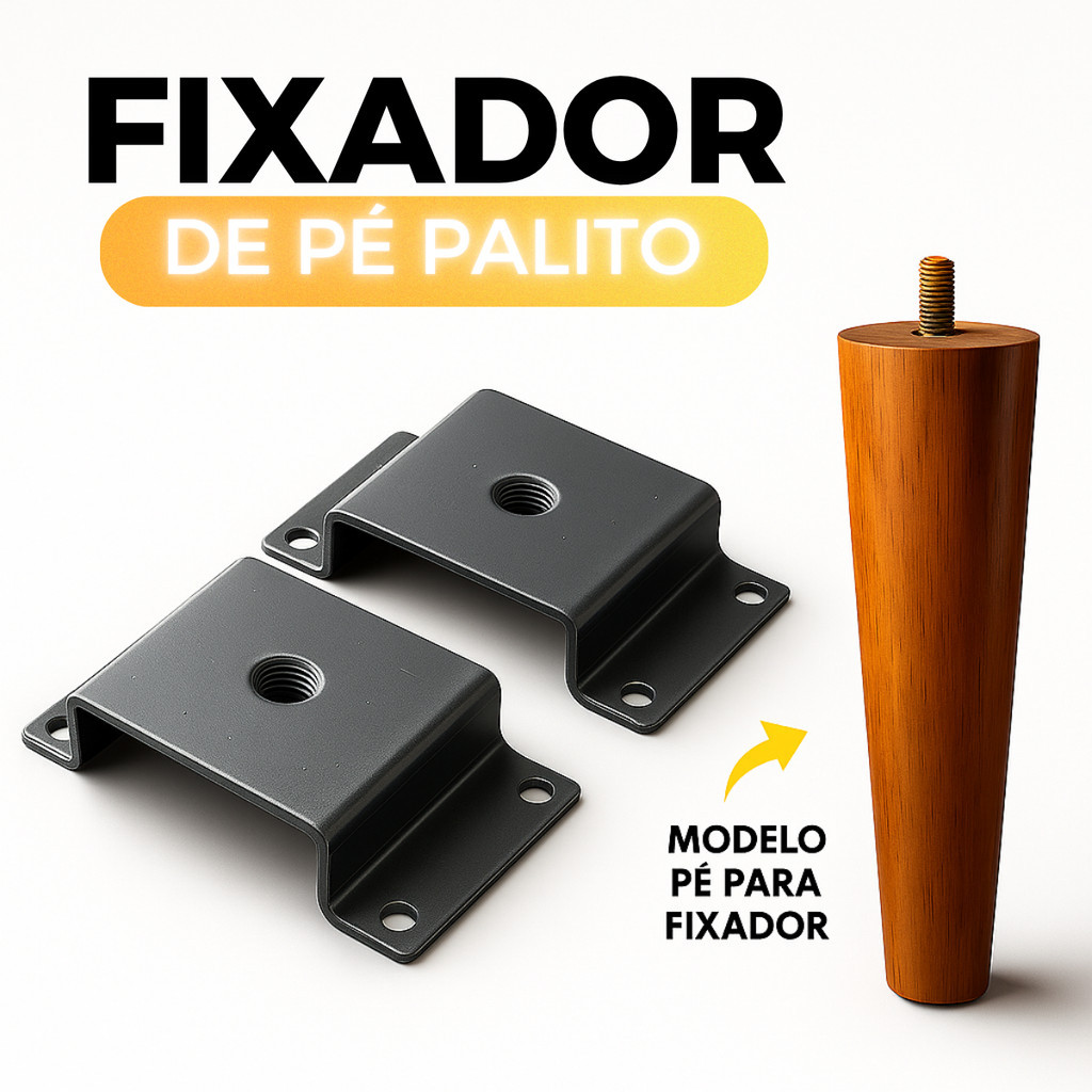 Conjunto 2 Suporte De Pé Chapinha Reta Kit Fixação Base Chapa Metal De Aço Pé Móveis Mesas