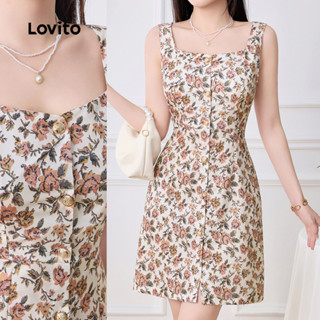 (New) Lovito Vestido Casual de Botão para Primavera/verão para mulheres L143ED620 em Oferta na Shopee