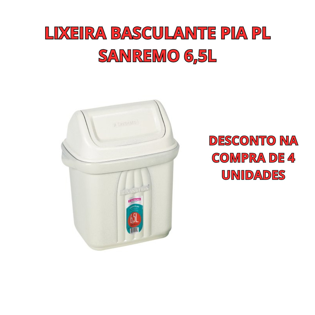 Lixeira Basculante de Pia Sanremo 6,5L