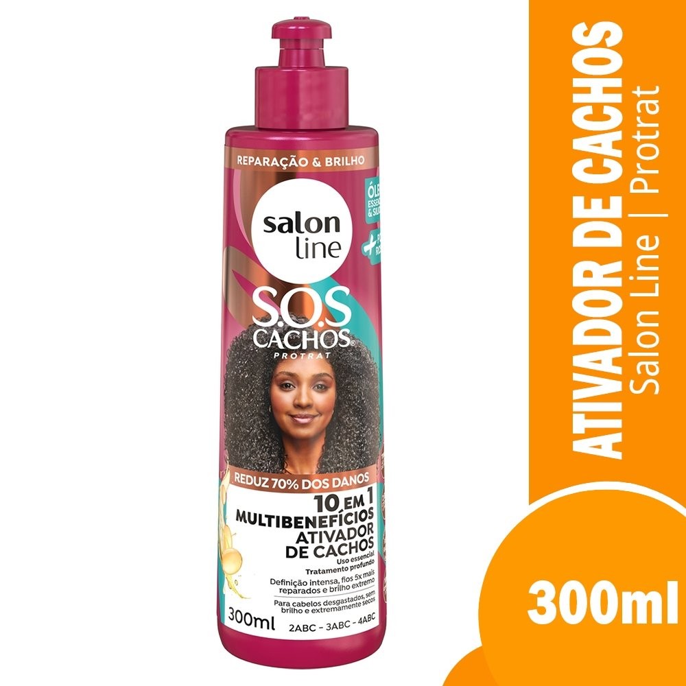 Creme Ativador de Cachos Salon Line SOS + Poderosos 300ml em Oferta na Shopee