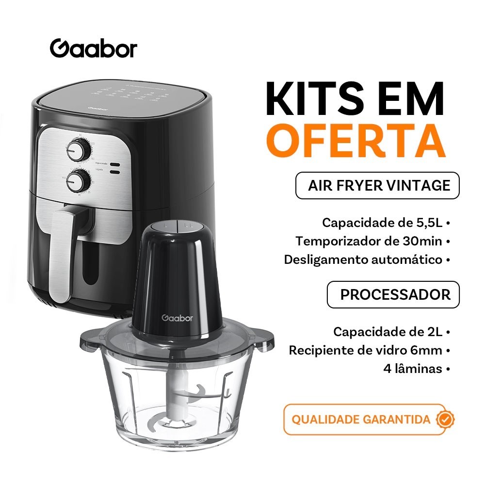 Detalhes do [Venda em conjunto]Gaabor Fritadeira Air Fryer 5.5L Grande Capacidade + Eletrodomésticos de cozinha