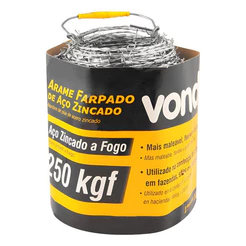 Arame Farpado para Cerca Aço Zincado 250KG Rolo 100m 1,60 mm Vonder