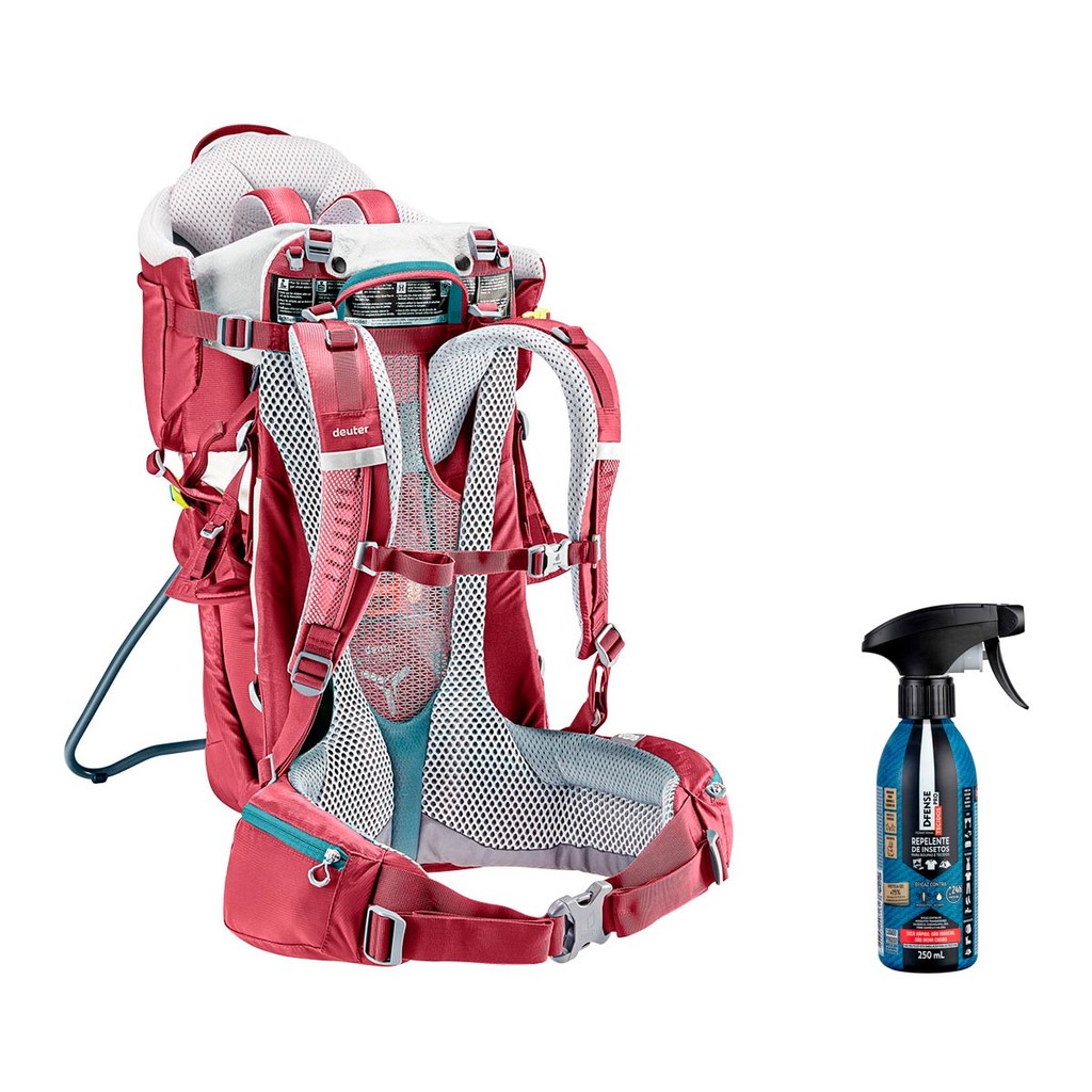 Mochila Deuter Kid Comfort Trilha Caminhada New Vermelho 14 L com Repelente de Roupa D-Fe…