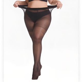Meia Calça Feminina Plus Size Fio 20 Ultra Fino Confortável e Respirável Segunda Pele Forrada Ideal para Festas Festa