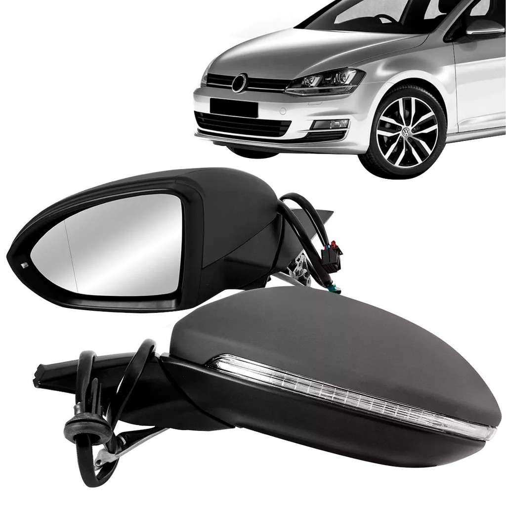 Retrovisor Golf Tsi 14 15 16 17 18 19 Elétrico Retratil Com Pisca Primer