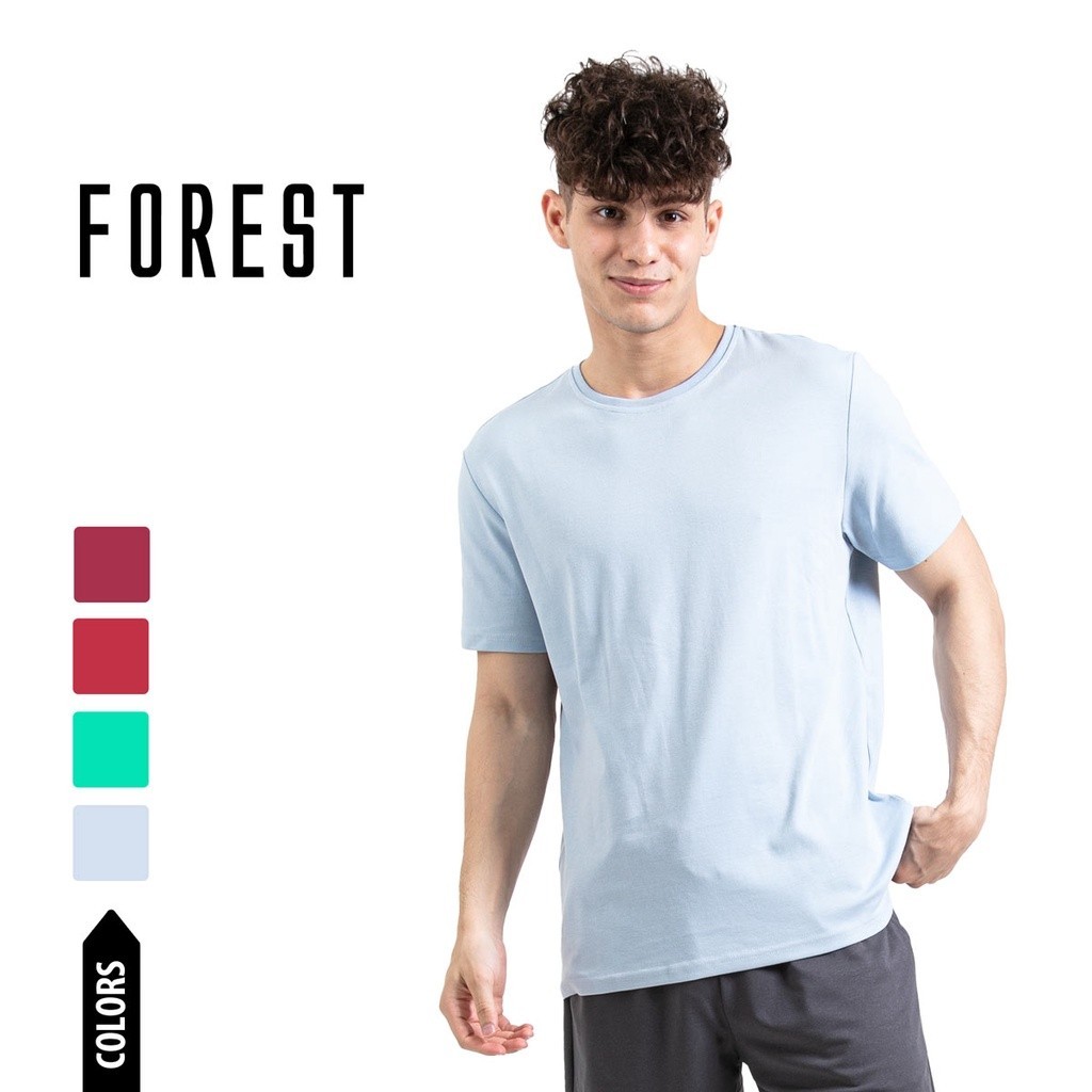 Forest Premium Cotton Interlock Camiseta De Malha De Algodão Para Tripulação Manga Curta Homens 23760