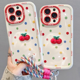 Compatível Para iPhone 15 14 13 12 11 Pro MAX X XR XS 7 8 Plus Colorido Bolinhas Cereja Menina Caso De Telefone Capa Mac em Oferta na Shopee