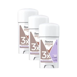 Kit Desodorante Rexona Clinical Extra Dry Antitranspirante 96h Creme 58g (3 unidades)
