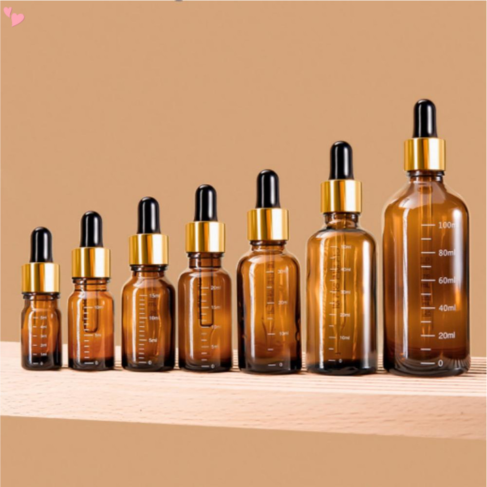 5ml 10ml 15ml 20ml 30ml 50ml 100ml Frasco Com Conta-Gotas De Vidro Âmbar De Alta Qualidade Óleo Essencial De Amostra Vazio